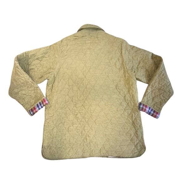 Vintage 90s L.L. Bean Women's Large Diamond Quilted Plaid Lining Barn Jacket - Picture 2 of 6